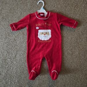 Baby's First Christmas Red Santa One Piece